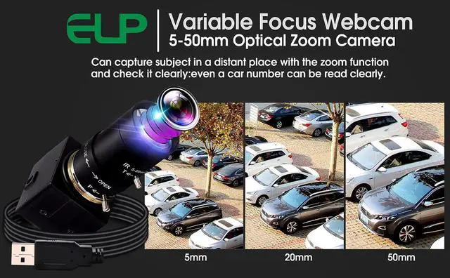Alt view image 2 of 7 - 5-50mm Varifocal Lens 1080P USB Camera with H.264 High Definition Sony IMX323 Webcam for Android Linux Windows Industrial Video