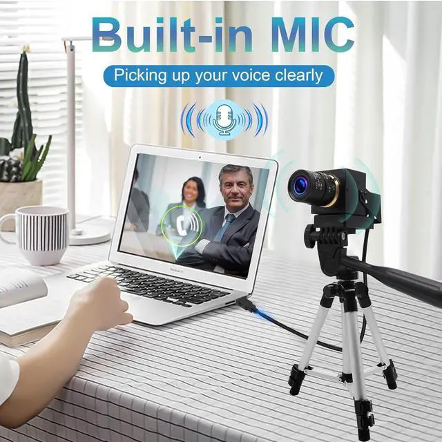 Alt view image 4 of 7 - 4K USB Camera with Microphone Manual Zoom Webcam 5-50mm Variable Focus PC Camera for Computer Mini UVC USB2.0 Web Camera IMX317 Varifocal Audio Video USB with Camera 8mp Vari-focus Close-up Camera