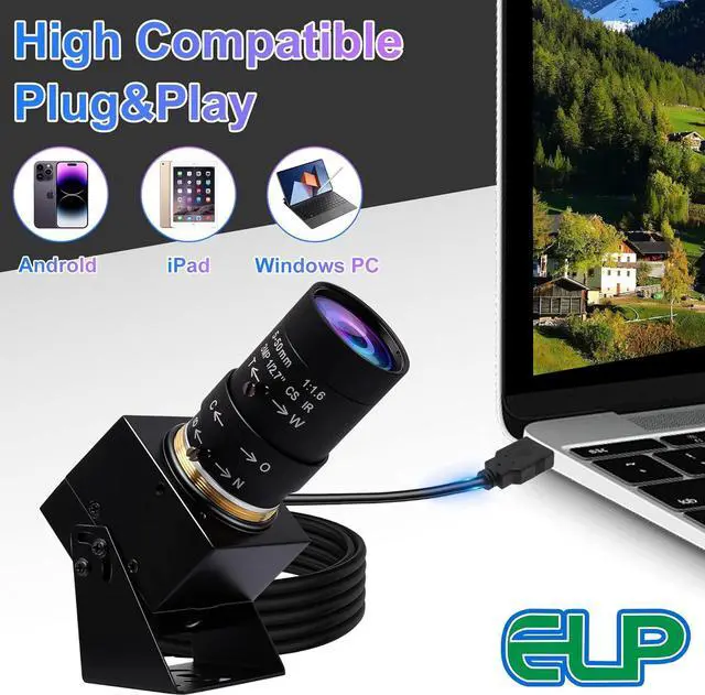 Alt view image 7 of 7 - 4K USB Camera with Microphone Manual Zoom Webcam 5-50mm Variable Focus PC Camera for Computer Mini UVC USB2.0 Web Camera IMX317 Varifocal Audio Video USB with Camera 8mp Vari-focus Close-up Camera
