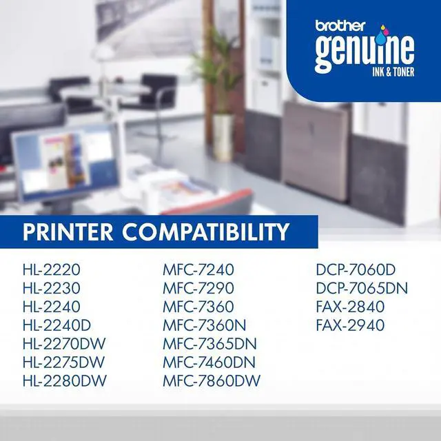 Alt view image 6 of 6 - 2Pack - Brother Genuine TN450 High Yield Toner Cartridge, TN450, Replacement Black Toner, Page Yield Up to 2,600 Pages