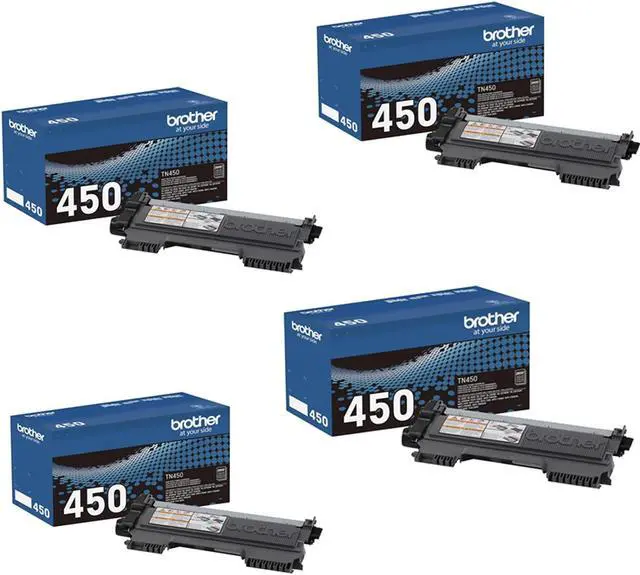 Main image of 4Pack - Brother Genuine High Yield Toner Cartridge, TN450, Replacement Black Toner, Page Yield Up to 2,600 Pages