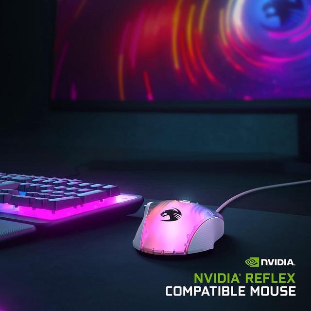 Alt view image 5 of 7 - ROCCAT Kone XP PC Gaming Mouse with 3D AIMO RGB Lighting, 19K DPI Optical Sensor, 4D Krystal Scroll Wheel, Multi-Button Design, Wired Computer Mouse  White