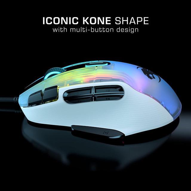 Alt view image 7 of 7 - ROCCAT Kone XP PC Gaming Mouse with 3D AIMO RGB Lighting, 19K DPI Optical Sensor, 4D Krystal Scroll Wheel, Multi-Button Design, Wired Computer Mouse  White