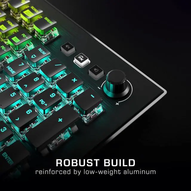 Alt view image 5 of 7 - ROCCAT Vulcan Pro Linear Optical PC Gaming Keyboard, Titan Switch Full Size with Per Key AIMO RGB Lighting, Anodized Aluminum Top Plate and Detachable Palm/Wrist Rest, Low Profile, Black