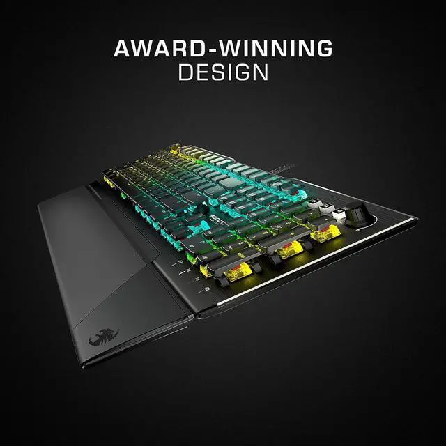 Alt view image 2 of 7 - ROCCAT Vulcan Pro Linear Optical PC Gaming Keyboard, Titan Switch Full Size with Per Key AIMO RGB Lighting, Anodized Aluminum Top Plate and Detachable Palm/Wrist Rest, Low Profile, Black