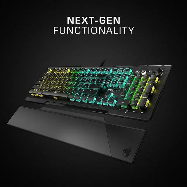 Alt view image 4 of 7 - ROCCAT Vulcan Pro Linear Optical PC Gaming Keyboard, Titan Switch Full Size with Per Key AIMO RGB Lighting, Anodized Aluminum Top Plate and Detachable Palm/Wrist Rest, Low Profile, Black