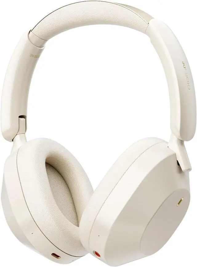 Main image of Wireless Headphones Bluetooth 5.3 Active Noise Cancelling Smart App Control 35ms Low Latency Support Wired Wireless Hi-Res Audio Hi-Fi 130 Hours Playtime (White)