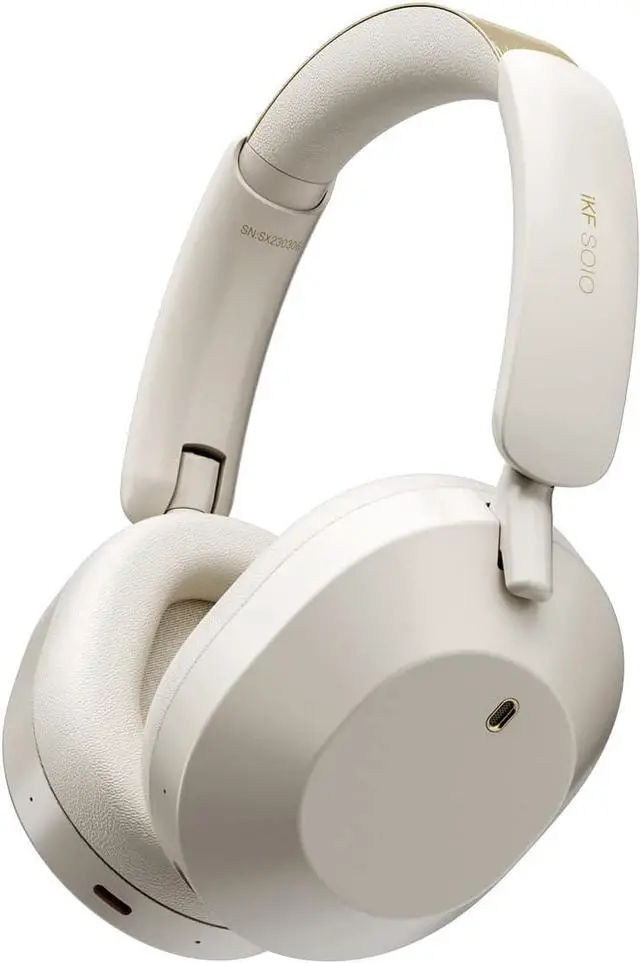 Main image of Solo Hybrid Active Noise Cancelling Headphones,130H Playtime, 6EQ Sound Modes, HiFi Stereo with Microphone, Foldable Lightweight Bluetooth 5.3 Headphones for Travel/Office/Cellphone/PC - White