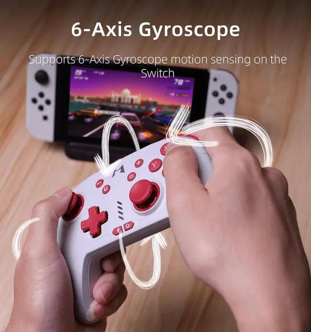 Alt view image 4 of 7 - Switch Controllers Compatible Switch/Lite/OLED with 6-axis Motion Control and Rumble Vibration,Turbo,ALPS Joysticks,Wireless Pro Controller with Hall Effect Sensing Joystick (Grey)
