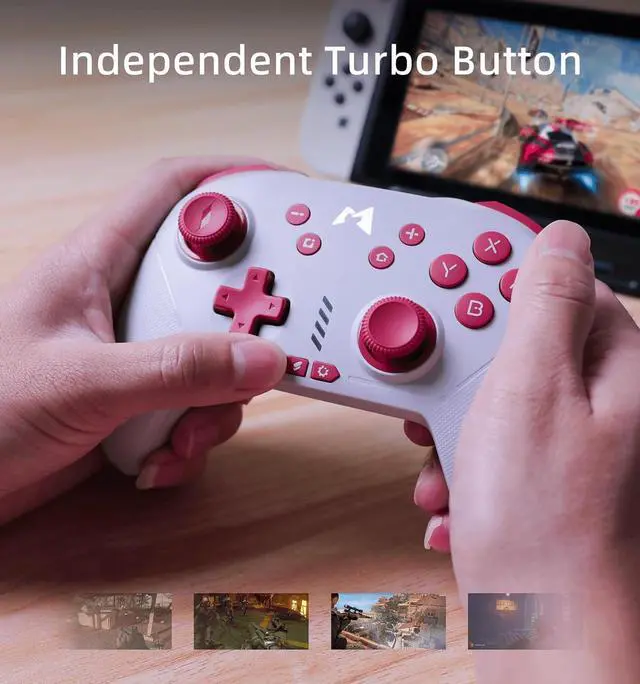 Alt view image 6 of 7 - Switch Controllers Compatible Switch/Lite/OLED with 6-axis Motion Control and Rumble Vibration,Turbo,ALPS Joysticks,Wireless Pro Controller with Hall Effect Sensing Joystick (Grey)