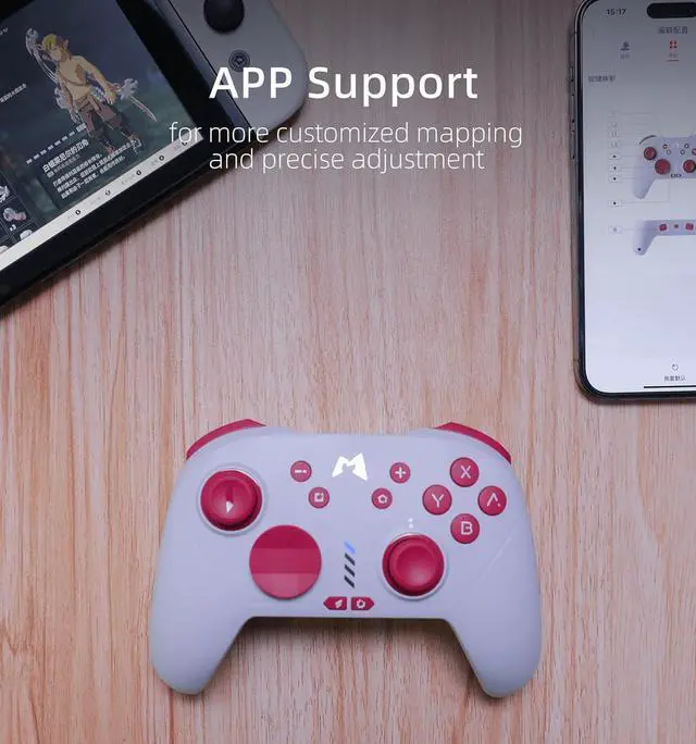 Alt view image 5 of 7 - Switch Controllers Compatible Switch/Lite/OLED with 6-axis Motion Control and Rumble Vibration,Turbo,ALPS Joysticks,Wireless Pro Controller with Hall Effect Sensing Joystick (Grey)