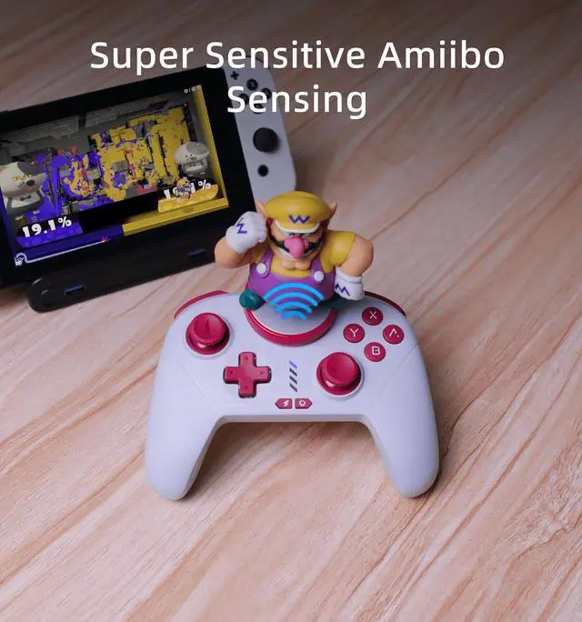 Alt view image 7 of 7 - Switch Controllers Compatible Switch/Lite/OLED with 6-axis Motion Control and Rumble Vibration,Turbo,ALPS Joysticks,Wireless Pro Controller with Hall Effect Sensing Joystick (Grey)