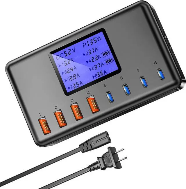 Main image of USB C Charger, slitinto 152W 8-Port Charging Station for Multiple Devices, Multi Charger Station with 4 USB-C & 4 USB-A, Fast Charger for iPhone 15/14/13/12, Samsung S23/S22/S21, Tablet, Desktop