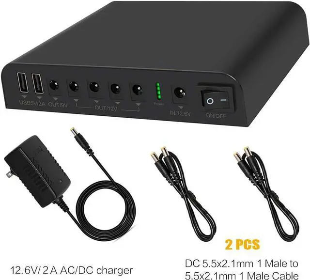 Alt view image 3 of 3 - Mini UPS Uninterrupted Power Supply 27000mAh 98Wh Lithium ion Backup Battery with DC 12V/9V/5V Output for Wireless Router, Modem, LED Light, CCTV Camera, Smartphone and More