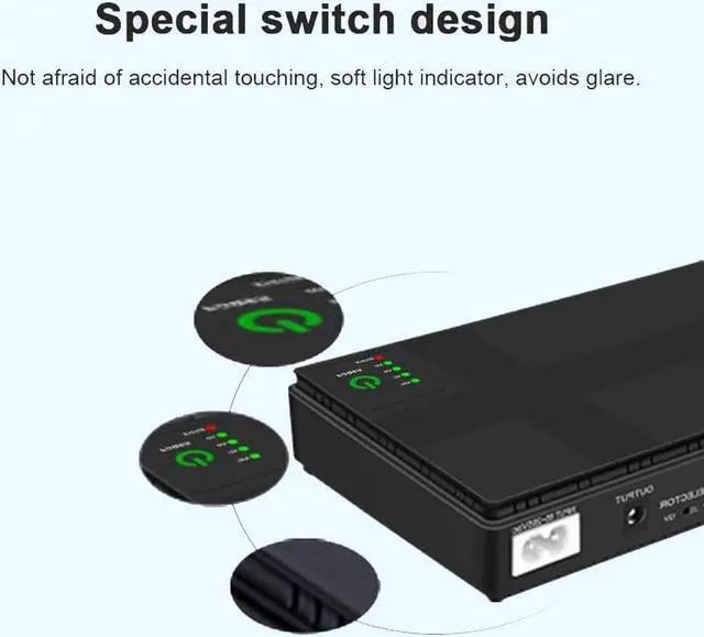 Alt view image 6 of 6 - Mini UPS Battery Backup for Routers,Built-in 10400mAh Rechargeable Surge Protector with POE,Output USB 5V/2A DC 5V/9V/12V 2A for Modem,Security Camera, Smartphones