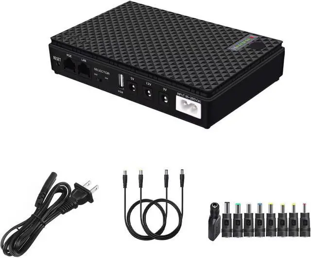 Main image of Mini UPS Battery Backup for Routers,Built-in 10400mAh Rechargeable Surge Protector with POE,Output USB 5V/2A DC 5V/9V/12V 2A for Modem,Security Camera, Smartphones