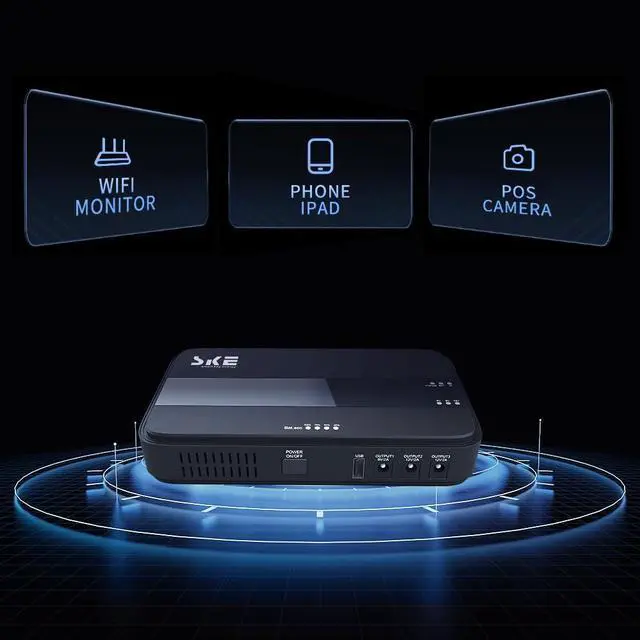 Alt view image 2 of 5 - Mini UPS Battery Backup 10400mAh 38.48Wh,Output USB 5V/2A and DC 12V/2A,Home Small UPS Power Supply for WiFi Router Phone Camera