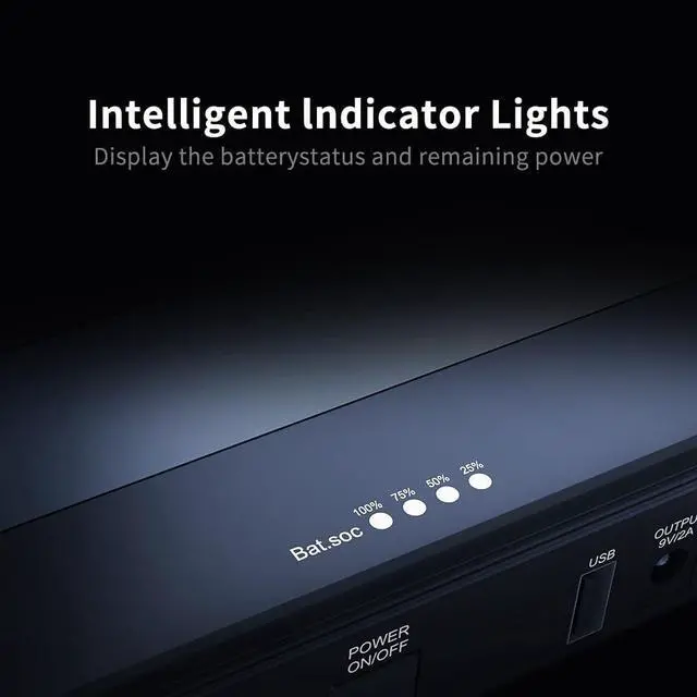 Alt view image 5 of 5 - Mini UPS Battery Backup 10400mAh 38.48Wh,Output USB 5V/2A and DC 12V/2A,Home Small UPS Power Supply for WiFi Router Phone Camera