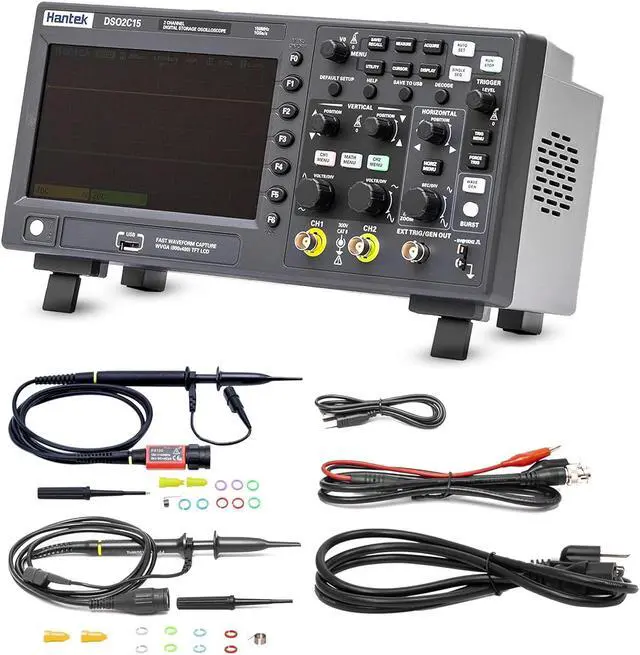 Main image of Hantek DSO2C15 Digital Storage Oscilloscope 150MHz Bandwidth 2CH Dual Channel 1GSa/s 8M Memory Depth