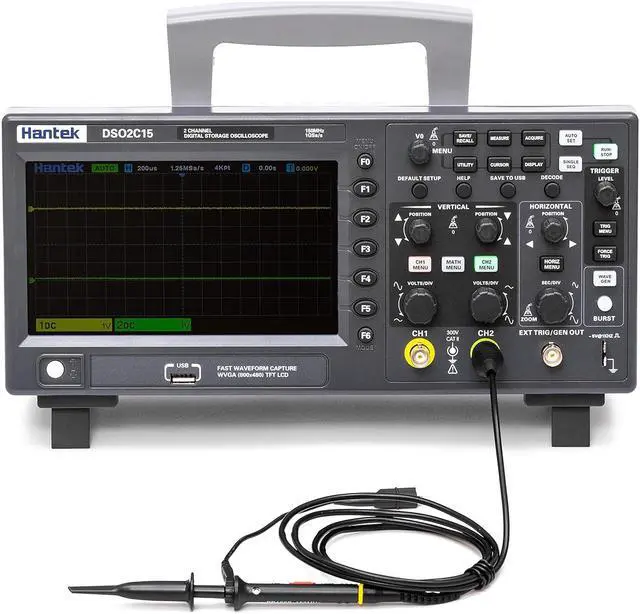 Alt view image 2 of 3 - Hantek DSO2C15 Digital Storage Oscilloscope 150MHz Bandwidth 2CH Dual Channel 1GSa/s 8M Memory Depth