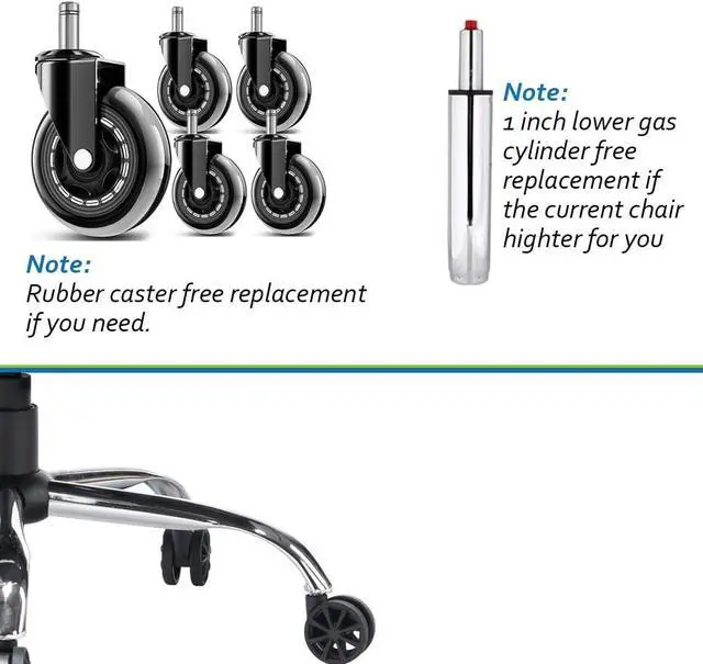 Alt view image 4 of 5 - Ergonomic Office Chair, Big and Tall High Back Office Chair, PU Leather Wide Computer Office Chair Executive Office Chair Lumbar Support Leg Rest for Heavy People (Dark Grey)
