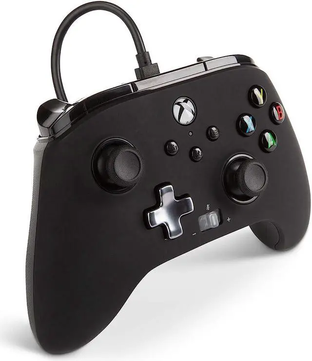 Alt view image 3 of 5 - PowerA Enhanced Wired Controller for Xbox Series X|S - Blue, Officially Licensed for Xbox - Black