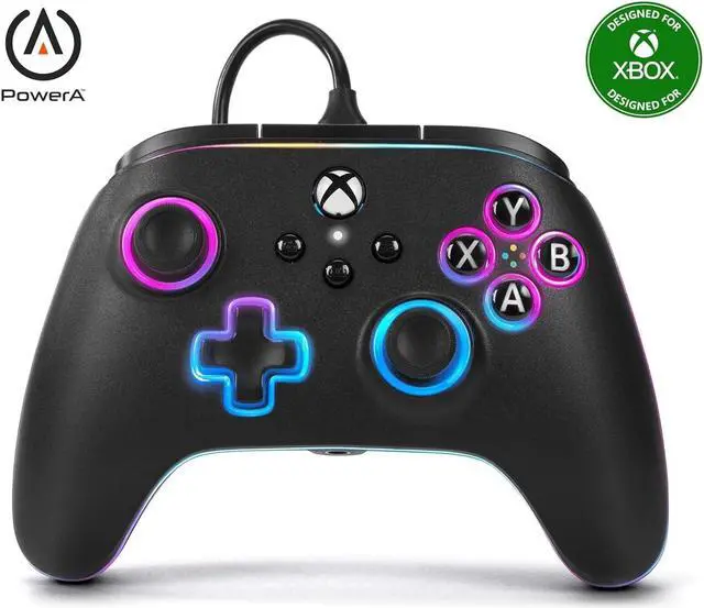 Alt view image 6 of 6 - PowerA Advantage Wired Controller for Xbox Series X|S with Lumectra - Black, gamepad, wired video game controller, works with Xbox One and Windows 10/11, Officially Licensed for Xbox