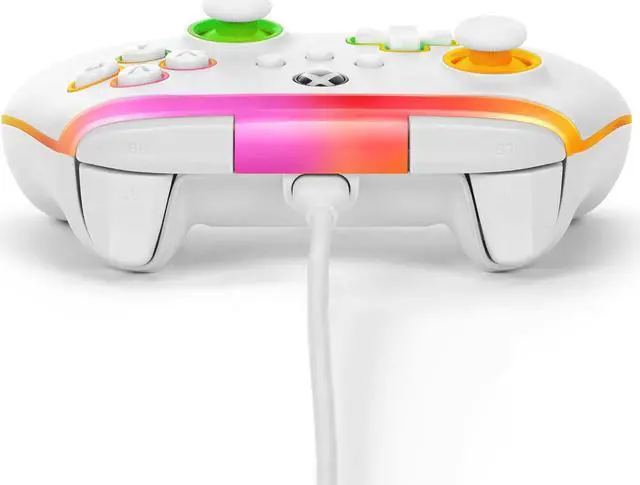 Alt view image 5 of 7 - PowerA Advantage Wired Controller for Xbox Series X|S with Lumectra - White, gamepad, wired video game controller, gaming controller, works with Xbox One and Windows 10/11,Officially Licensed for Xbox