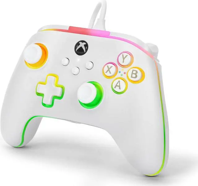 Alt view image 4 of 7 - PowerA Advantage Wired Controller for Xbox Series X|S with Lumectra - White, gamepad, wired video game controller, gaming controller, works with Xbox One and Windows 10/11,Officially Licensed for Xbox