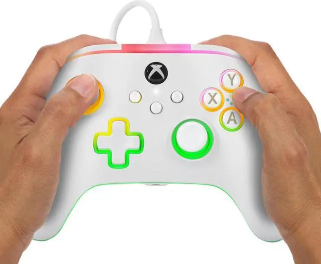 Alt view image 7 of 7 - PowerA Advantage Wired Controller for Xbox Series X|S with Lumectra - White, gamepad, wired video game controller, gaming controller, works with Xbox One and Windows 10/11,Officially Licensed for Xbox