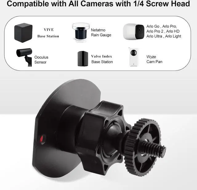 Alt view image 6 of 7 - Wall Mount 1/4 Screw Mini Tripod Stand Holder for Valve Index/HTC Vive/Vive PRO Base Station-Equipped with Strong Double- Sided Adhesive and Screw Set-Drill or Adhensive at Your Own Choice