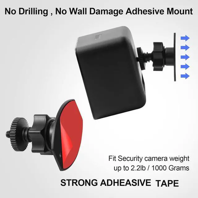 Alt view image 4 of 7 - Wall Mount 1/4 Screw Mini Tripod Stand Holder for Valve Index/HTC Vive/Vive PRO Base Station-Equipped with Strong Double- Sided Adhesive and Screw Set-Drill or Adhensive at Your Own Choice