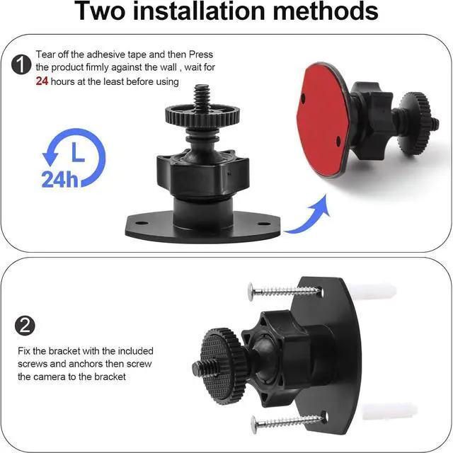 Alt view image 5 of 7 - Wall Mount 1/4 Screw Mini Tripod Stand Holder for Valve Index/HTC Vive/Vive PRO Base Station-Equipped with Strong Double- Sided Adhesive and Screw Set-Drill or Adhensive at Your Own Choice
