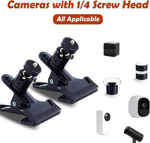 Alt view image 3 of 6 - Wall Mount 1/4 Screw Mini Bracket for HTC Vive/Valve Index/Vive PRO Base Station, Universal Metal Wall Mount Bracket for VR Rift Sensor (Clip-Black)