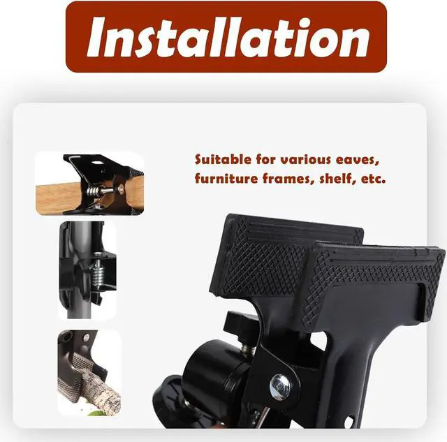 Alt view image 6 of 6 - Wall Mount 1/4 Screw Mini Bracket for HTC Vive/Valve Index/Vive PRO Base Station, Universal Metal Wall Mount Bracket for VR Rift Sensor (Clip-Black)