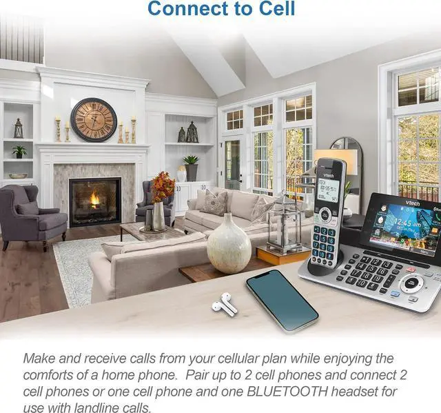 Alt view image 5 of 7 - VTech Business Grade 5-Handset Cordless Phone for Home Office, 5" Color Display, Programmable Short Cut Keys, Smart Call Blocking, Answering System,Bluetooth Connect to Cell