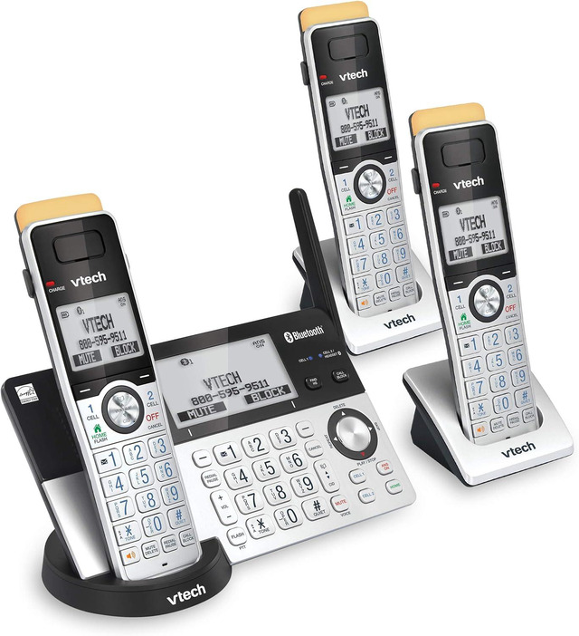 VTech CS6649-2 DECT 6.0 Cordless Phone System – 3 Handsets, Answering System