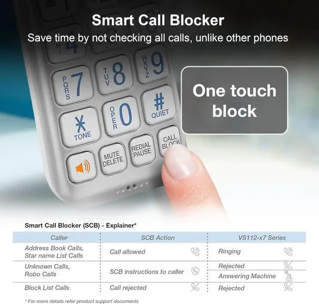 Alt view image 3 of 7 - Vtech VS112-37 DECT 6.0 Bluetooth 3 Handset Cordless Phone for Home with Answering Machine, Call Blocking, Caller ID, Intercom and Connect to Cell (Silver & White)