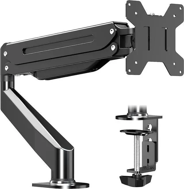 Main image of Monitor Mount Gas Spring Monitor Arm Desk Mount Fully Adjustable Fits 17 20 22 23 24 26 27 inch Monitors Weight Capacity up to 13.2 lbs