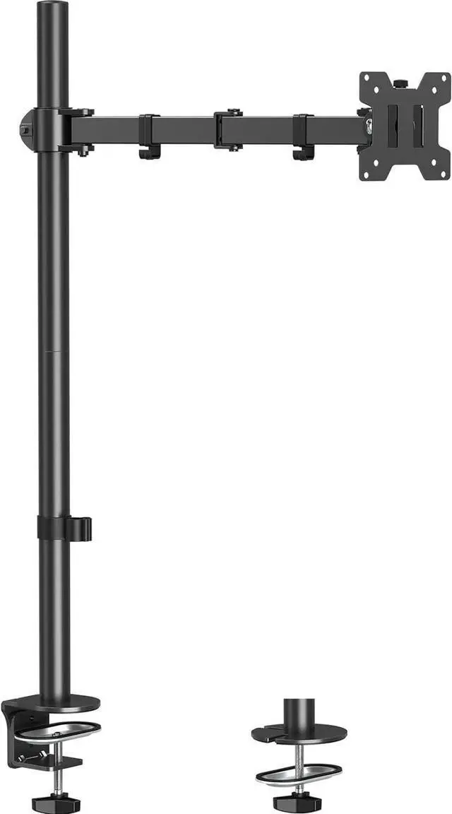 Main image of Tall Monitor Mount, Single Monitor Arm for 13-32 Inch Computer Screen, up to 17.6lbs, Height Adjustable Monitor Desk Mount with Tilt, Swivel, Rotation, Monitor Stand with Clamp/Grommet Base