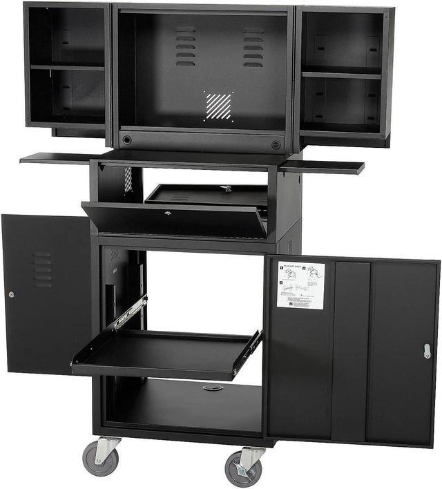 Main image of Global Industrial Mobile Fold-Out Computer Security Cabinet, Unassembled, Black, 24-1/2"W x 22-1/2"D x 61-1/2"H