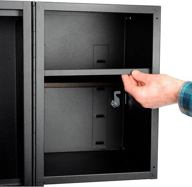Alt view image 7 of 7 - Global Industrial Mobile Fold-Out Computer Security Cabinet, Unassembled, Black, 24-1/2"W x 22-1/2"D x 61-1/2"H