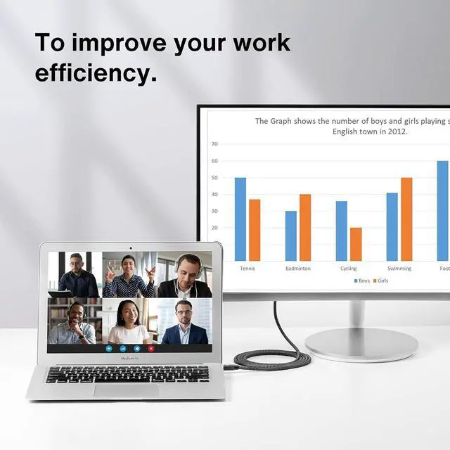 Alt view image 6 of 7 - Mini DisplayPort to DisplayPort Cable 10 Feet, iVANKY 4K@60Hz / 2K@144Hz Mini DP to DP Cable, DisplayPort to Mini Displayport Cable Compatible with MacBook Air/Pro, Surface Pro/Dock, More - Space Grey