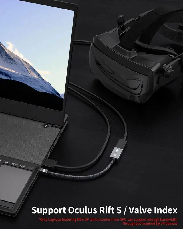 Alt view image 4 of 7 - 8K Mini DisplayPort to DisplayPort 1.4 Adapter, 8K@60Hz 4K@144Hz Mini DP to DP Adapter, HDR, DSC1.2, G-Sync FreeSync, Mini DP [Thunderbolt 2] Gaming Laptop, MacBook, iMac, Monitor, VR