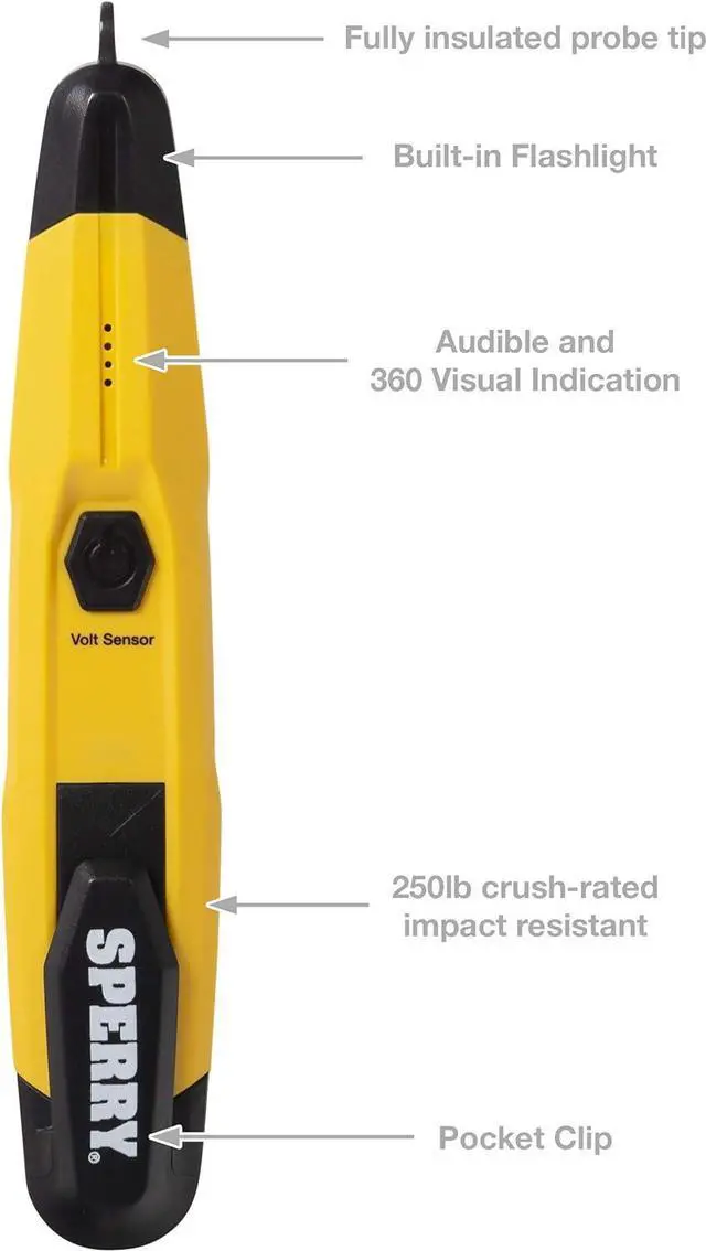 Alt view image 2 of 6 - Sperry Instruments STK001 Non-Contact Voltage Tester (VD6504) & GFCI Outlet / Receptacle Tester (GFI6302) Kit, Electrical AC Voltage Detector, Yellow & Black