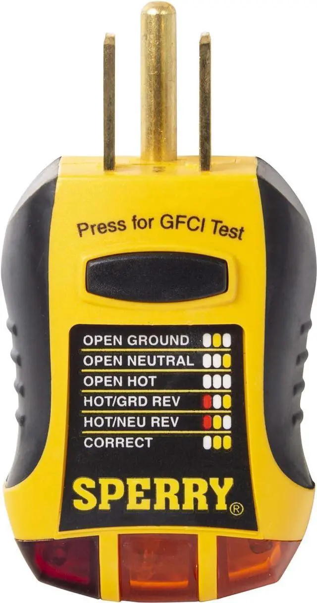 Alt view image 3 of 6 - Sperry Instruments STK001 Non-Contact Voltage Tester (VD6504) & GFCI Outlet / Receptacle Tester (GFI6302) Kit, Electrical AC Voltage Detector, Yellow & Black