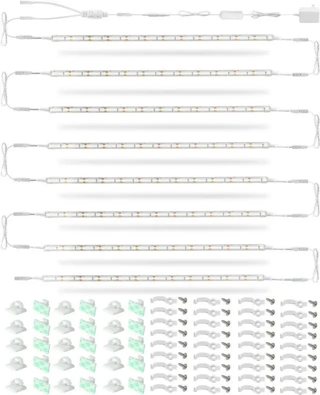 Main image of LED Under Shelf Lighting Kit, (8) Linkable 12-Inch Light Strips Set, 20W 2000lm Daylight White, Flexible & Durable for Bookcases, Cabinets, Pantries, Showcase, Closet (Cool White)