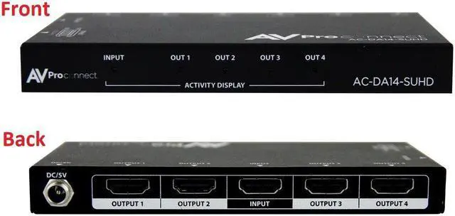 Alt view image 2 of 2 - AVPro Edge AC-DA14-AUHD-GEN2 1x4 18Gbps AUHD Distribution Amplifier with Advanced EDID Management