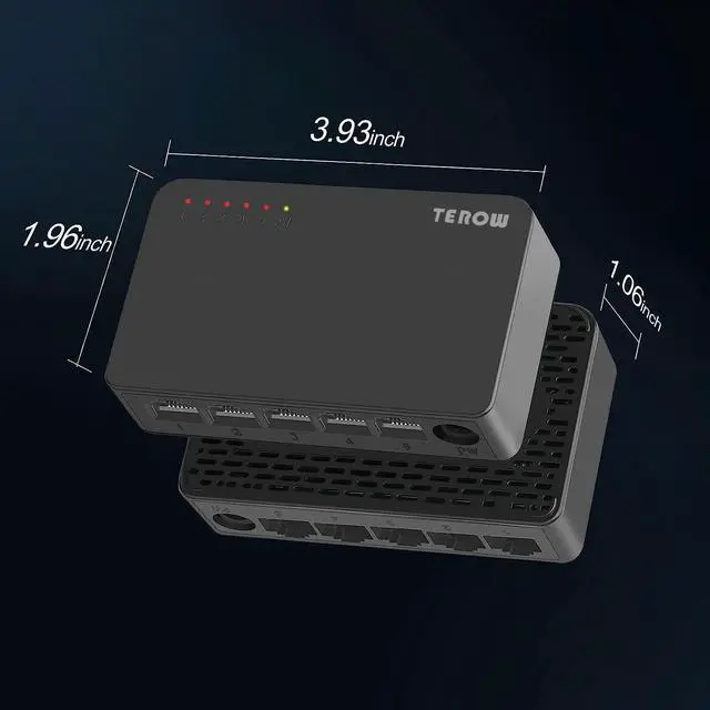 Alt view image 2 of 6 - Ethernet Switch,5 Port Gigabit Unmanaged Network Switch, Portable Switch | Plug & Play | Fanless Housing, Black