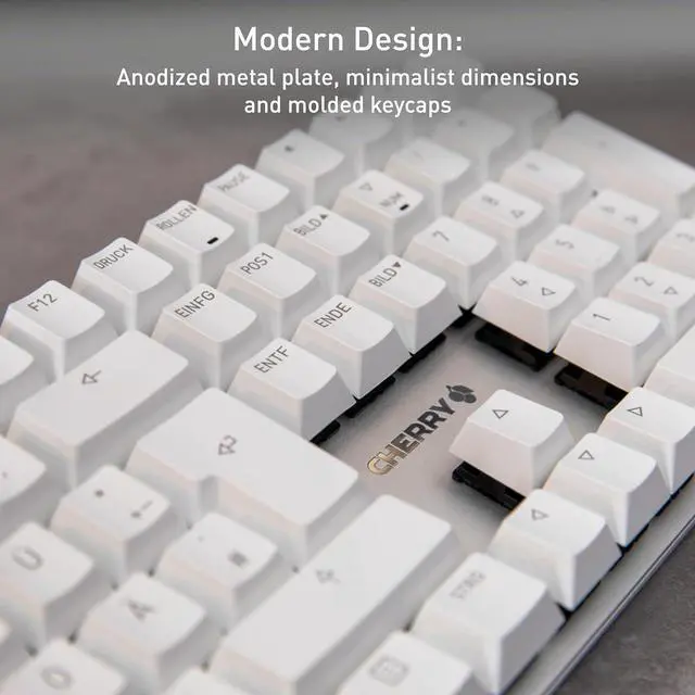 Alt view image 3 of 6 - Cherry KC 200 MX Mechanical Office Keyboard with New MX2A switches. Modern Design with Metal Plate Frame. (Bronze W/MX2A Silent Red Switch)